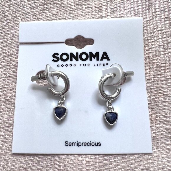 SONOMA‎ Semiprecious Stone Hoop Earrings - Picture 1 of 6